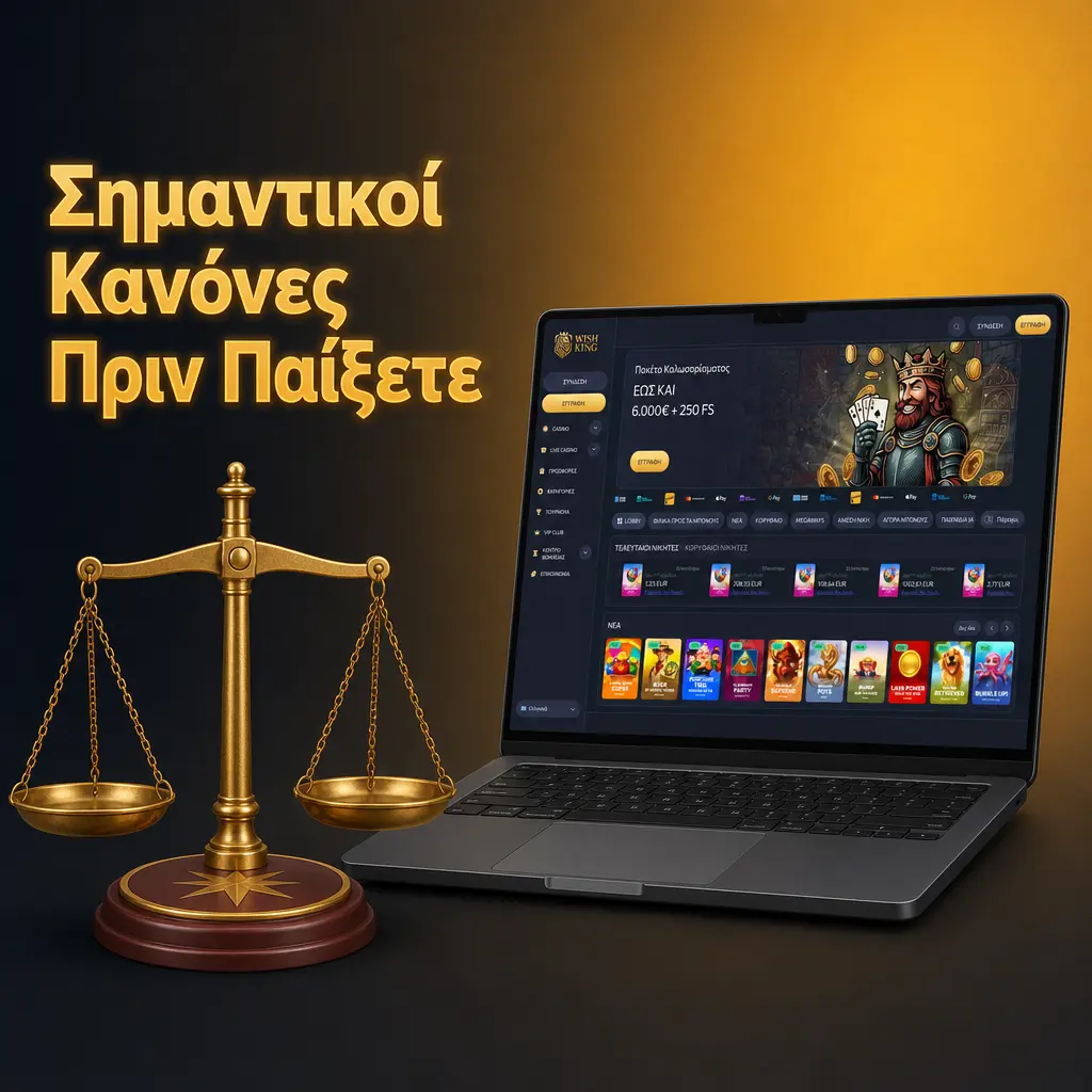 Σημαντικοί κανόνες και όροι χρήσης του WishKing για παίκτες από την Ελλάδα πριν την πρώτη κατάθεση